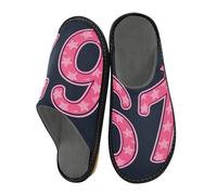 ISAOA Pantofole da casa con stelle rosse chiare Six Seven per donne e uomini, pantofole antiscivolo calde pantofole da casa per interni ed esterni, 34-35, Stella Sei Sette Rosso Chiaro, 42/42.5 EU