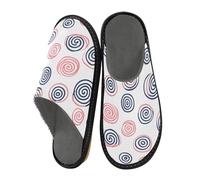 ISAOA Pantofole da casa disegnate a mano a spirale per donne e uomini, pantofole antiscivolo calde pantofole da casa per interni ed esterni, 34-35, Disegnato a mano Swirl Doodle, 44.5/45 EU