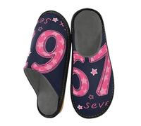 ISAOA Pantofole disegnate a mano Six Seven House per donne e uomini, pantofole antiscivolo calde pantofole da casa scarpe da casa per interni ed esterni, 34-35, Disegnato a mano Sei Sette, 39.5/40 EU