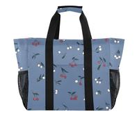 ISAOA Piccola borsa da spiaggia con motivo ciliegia, da donna, grande, impermeabile, da viaggio, piscina, yoga, infermiera, shopping