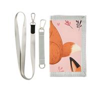 ISAOA Pink Fox Love Pattern Portafogli per bambini per ragazzi e ragazze, portafoglio a tre ante con tasca portamonete con cerniera e porta carte, portafoglio novità per regali di compleanno per