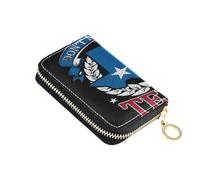 ISAOA Porta carte di credito in pelle con cerniera portafoglio organizer per biglietti da visita non scherzare con lo stato del Texas per donna uomo