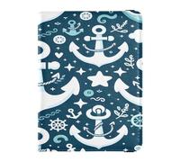 ISAOA Porta passaporto Custodia Portafoglio Vaccino Card Holder Leather Card Case Blue White Spear Travel Document Organizer, Multi