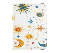 ISAOA Porta passaporto, portafoglio porta carte di vaccino, custodia in pelle con stelle mistiche e lune, organizer per documenti da viaggio