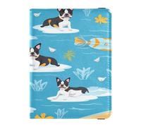 ISAOA Porta passaporto, portafoglio porta carte di vaccino, custodia in pelle per carte di credito, organizer per documenti da viaggio per cani che nuot, Multi