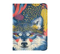 ISAOA Porta passaporto portafoglio porta carte di vaccino porta carte di credito custodia in pelle con lupi faccia cactus organizer per documenti da viaggio