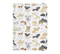 ISAOA Porta passaporto portafoglio porta carte di vaccino porta carte di credito in pelle Doodle Dog Pug Corgi Golden Retriever Husky Labrador Bassotto Organizer per documenti da viaggio, Multi