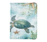 ISAOA Porta passaporto portafoglio porta carte di vaccino porta carte di credito in pelle due tartarughe stelle marine marine organizer documenti da viaggio