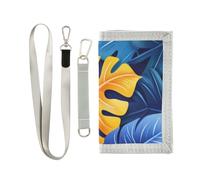 ISAOA Portafogli colorati per bambini con foglie tropicali per ragazzi e ragazze, portafoglio a tre ante con tasca portamonete con cerniera e porta carte, portafoglio novità per regali di compleanno