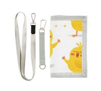 ISAOA Portafogli per bambini con galline che cantano, per ragazzi e ragazze, portafoglio a tre ante con tasca portamonete con cerniera e porta carte, portafoglio novità per regali di compleanno per