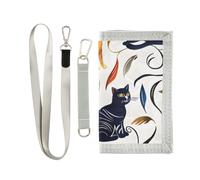 ISAOA Portafogli per bambini con gatti e gattini con scarabocchi a spirale, per bambini e ragazze, portafoglio a tre ante con tasca portamonete con cerniera e porta carte, portafoglio novità per