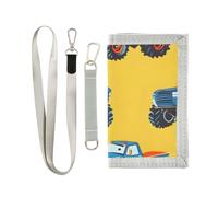 ISAOA Portafogli per bambini con motivo Monster Trucks per ragazzi e ragazze, portafoglio a tre ante con tasca portamonete con cerniera e porta carte, portafoglio novità per regali di compleanno per