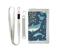 ISAOA Portafogli per bambini con sirene e delfini, per ragazzi e ragazze, portafoglio a tre ante con tasca per monete con cerniera e porta carte, portafoglio novità per regali di compleanno per