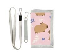 ISAOA Portafogli rosa carino Capybara per bambini per ragazzi e ragazze, portafoglio trifold per bambini con tasca portamonete con cerniera e porta carte, portafoglio novità per regali di compleanno