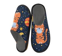 ISAOA Red Tiger Hugged The Moon House Pantofole per donne e uomini, pantofole antiscivolo calde pantofole da casa per interni ed esterni, 34-35, Tigre Rossa Abbracciato la Luna, 44.5/45 EU