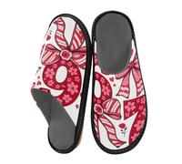 ISAOA Six Seven Bows, pantofole da casa per donne e uomini, antiscivolo, calde pantofole da casa per interni ed esterni, 34-35, Sei Sette Archi, 38/39 EU