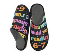 ISAOA Six Seven Flowers - Pantofole da casa per donne e uomini, antiscivolo, calde, per interni ed esterni, 34-35, Sei Sette Fiori, 44.5/45 EU