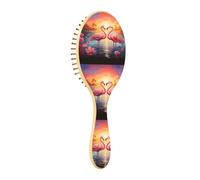ISAOA Spazzola districante per capelli bagnati, per tutti i tipi di capelli, setole morbide che scorrono attraverso i grovigli con facilità fenicotteri al tramonto per capelli bagnati e asciutti