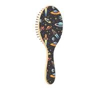 ISAOA Spazzola districante per capelli bagnati, tutti i tipi di capelli, setole morbide scivolano attraverso i grovigli con facilità Ufo alieni e astronavi per capelli bagnati e asciutti