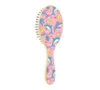 ISAOA Spazzola districante per capelli bagnati, tutti i tipi di capelli, setole morbide scivolano attraverso i grovigli con facilità Pink Palm Jump Delphin per capelli bagnati e asciutti