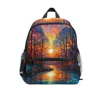 ISAOA Sunset Forest - Zaino per la scuola materna per bambini, piccolo, a tracolla, per scuola materna, casual, per ragazzi e ragazze