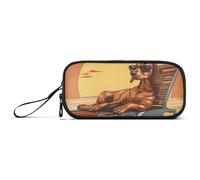 ISAOA The Dog is on the lounge chair astuccio grande capacità 3 scomparti astuccio portamatite portatile grande scatola portamatite astuccio per adolescenti ragazzi ragazze adulti studenti, Il cane è