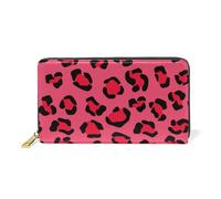 ISAOA Tiger Pink Camouflage Panther Crimson Spots Black Jaguar Portafoglio Portafoglio in Pelle Borsetta Multifunzione Cerniera Pochette Borsetta Borsa Grande Capacità Porta Carte,19 cm, #01, Taglia