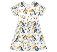 ISAOA Vestito estivo da bambina a maniche corte per bambini 2-8T blu bianco corvo, Multi, 5-6 Anni