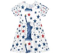 ISAOA Vestito estivo da bambina a maniche corte per bambini 2-8T La statua della libertà