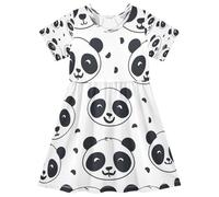 ISAOA Vestito estivo da bambina a maniche corte per bambini prendisole 2-8T modello multiplo panda kawaii, Multi, 7-8 Anni