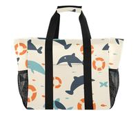 ISAOA Whale nuoto modello anello borse da spiaggia per le donne grande impermeabile spiaggia tote bag viaggio piscina yoga infermiera shopping bag