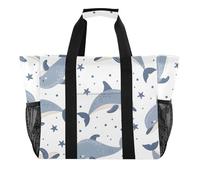 ISAOA Whale Star - Borsa da spiaggia da donna, grande, impermeabile, da viaggio, piscina, yoga, infermiera, shopping