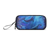ISAOA Whale Under The Sea - Astuccio grande capiente, 3 scomparti, portatile, grande, per adolescenti, ragazzi, ragazze, adulti, studenti, Balena sotto il mare, Taglia unica, Organizer per borse