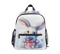 ISAOA White Rabbit Present - Zaino per la scuola materna per bambini, piccolo, a tracolla, per scuola materna, casual, per ragazzi e ragazze
