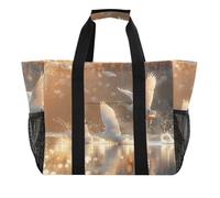ISAOA Wild Goose and View - Borsa da spiaggia da donna, grande, impermeabile, da viaggio, piscina, yoga, infermiera, shopping