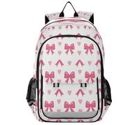 ISAOA Zaino, borsa da scuola, da viaggio, con papillon rosa, per ragazze, ragazzi e adolescenti
