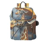 ISAOA Zaino da donna con ombrello giraffa, borsa a tracolla casual da viaggio, borsa da donna, 15 l