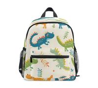 ISAOA Zaino per bambini, borsa da scuola, borsa da viaggio, con coccodrillo e foglie, per ragazze e ragazzi
