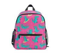 ISAOA Zaino per bambini, borsa da scuola, borsa da viaggio, rosa, con coccodrillo, per ragazze e ragazzi