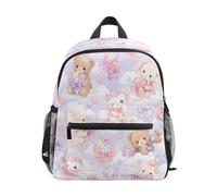 ISAOA Zaino per bambini, borsa da viaggio, piccolo orso, coniglio, fiore e nuvola, per ragazze, ragazzi e bambini