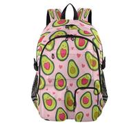 ISAOA Zaino per bambini con astuccio portapenne, borsa per libri Avocado Baby Love per scuola elementare, media, elementare, liceo