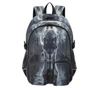 ISAOA Zaino per bambini con astuccio portapenne, borsa per libri, lupo, luna, ombra, per scuola elementare, media, elementare, scuola superiore