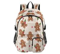 ISAOA Zaino per bambini con astuccio portapenne, borsa per libri, omino di pan di zenzero, rosso ciliegia, per scuola elementare, media, elementare, liceo