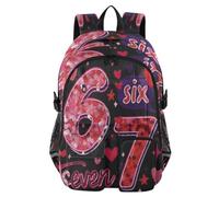 ISAOA Zaino per bambini con astuccio portapenne, borsa per libri Six Seven Love per scuola elementare, media, elementare, liceo