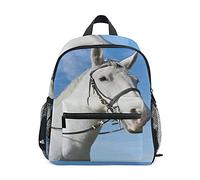 ISAOA Zaino per bambini con cavallo bianco cielo blu per ragazze ragazzi zaino per bambini con cinturino toracico zaino asilo nido borsa asilo nido borsa per pannolini mini borsa, Multi, Taglia unica