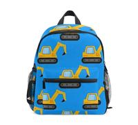 ISAOA Zaino per bambini con motivo escavatore, per ragazzi, ragazze, bambini, scuola materna, libri, viaggi, scuola, età 3-8 anni, Modello dell'escavatore, 25.4x10x30.5cm