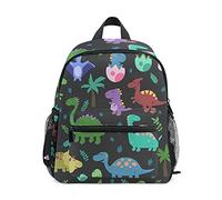ISAOA Zaino per bambini con motivo vettoriale senza cuciture con dinosauri per ragazze e ragazzi zaino per bambini con cinghia toracica zaino asilo nido borsa per pannolini mini borsa, Multi, Taglia