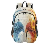 ISAOA Zaino per bambini con portapenne, borsa per libri con due aquile e girasoli per scuola elementare, media, elementare, scuola superiore