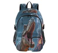 ISAOA Zaino per bambini con portapenne, borsa per libri, dinosauro ruggito per scuola elementare, media, elementare, scuola superiore