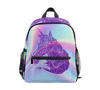 ISAOA - Zaino per bambini con unicorno tirangle su fluido olografico, zaino per bambini per ragazze e ragazzi, con cinghia toracica, zaino per asilo materno, mini borsa per pannolini, Multi, Taglia